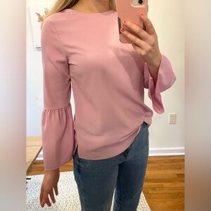 *5/$20 or 3/$15* Light Pink 3/4ths Length Shirt with Bell Sleeves